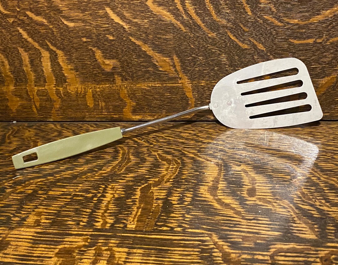 Vintage EKCO Spatula Retro 1970s Kitchen Long Green Handled Etsy