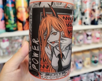 Anime Beer Can Glass, Iced Coffee Cup Anime Merch, Boyfriend Birthday Gift, Girlfriend Gift, Iced Coffee Glass with lid and straw