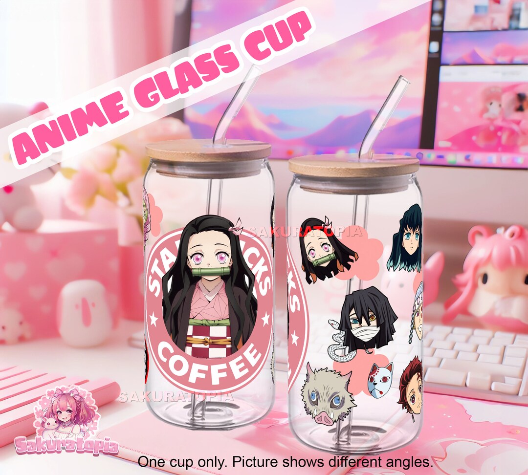 Anime Glass Cup, 16oz Beer Can Glass, Glass Coffee Cup, Glass Cups ...