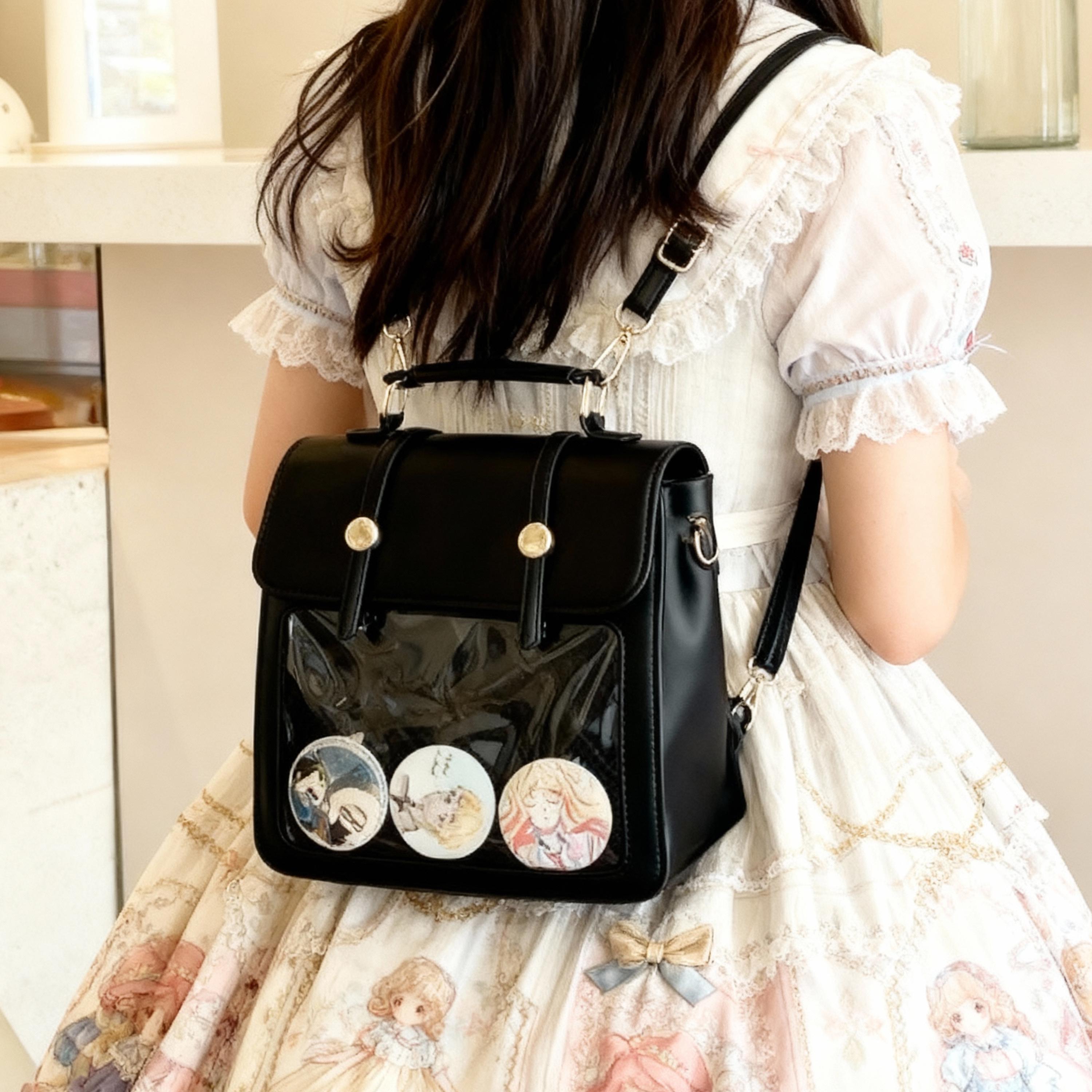 Chic Two-Tone Black and Cream Women\'s Backpack with Sunglasses Applique Women main image 3