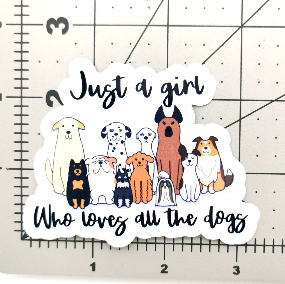 Just A Girl Who Loves All the Dogs Cute Sticker Dog Car - Etsy