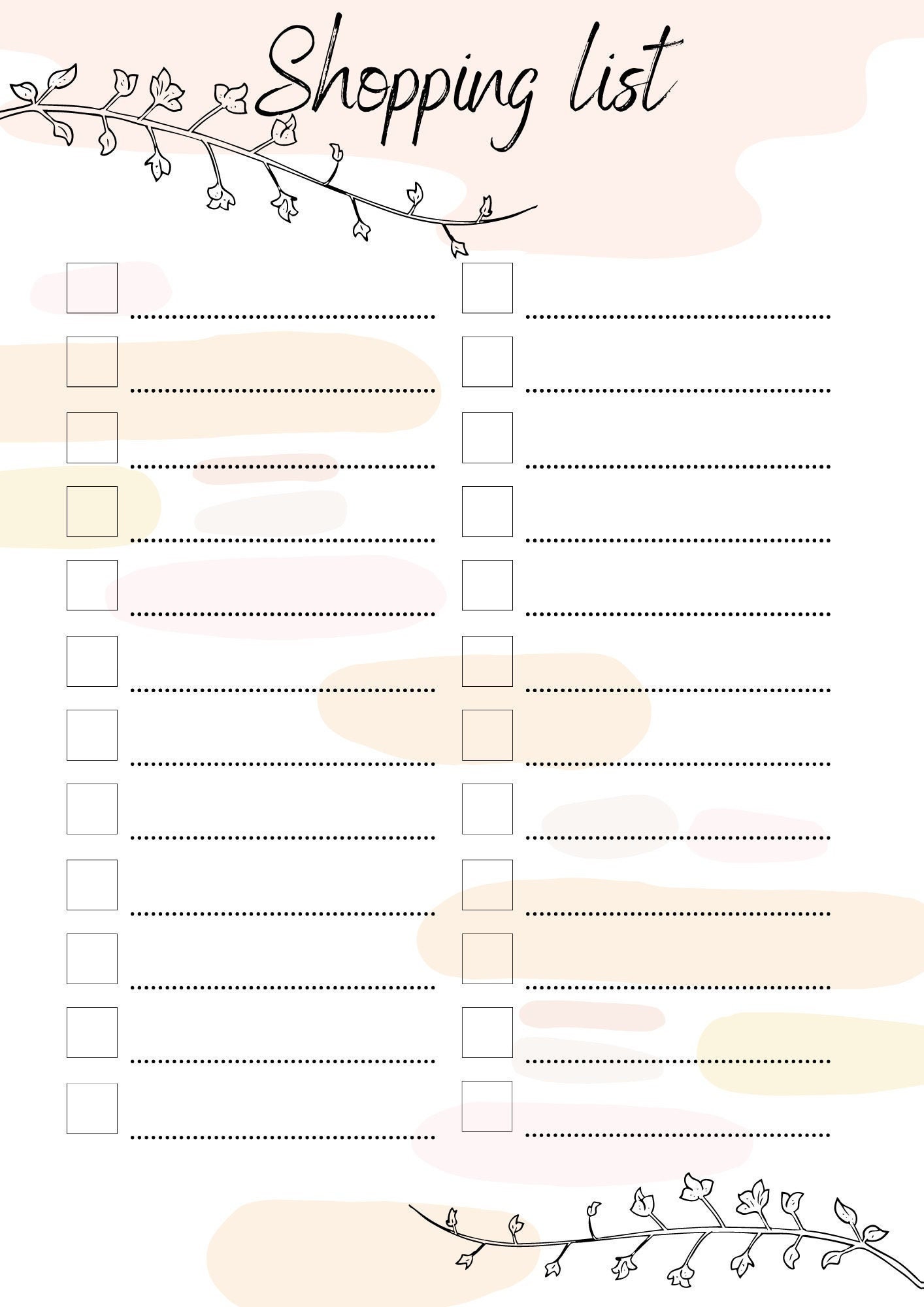 Simple Digital Download Shopping List Printable Store List Etsy