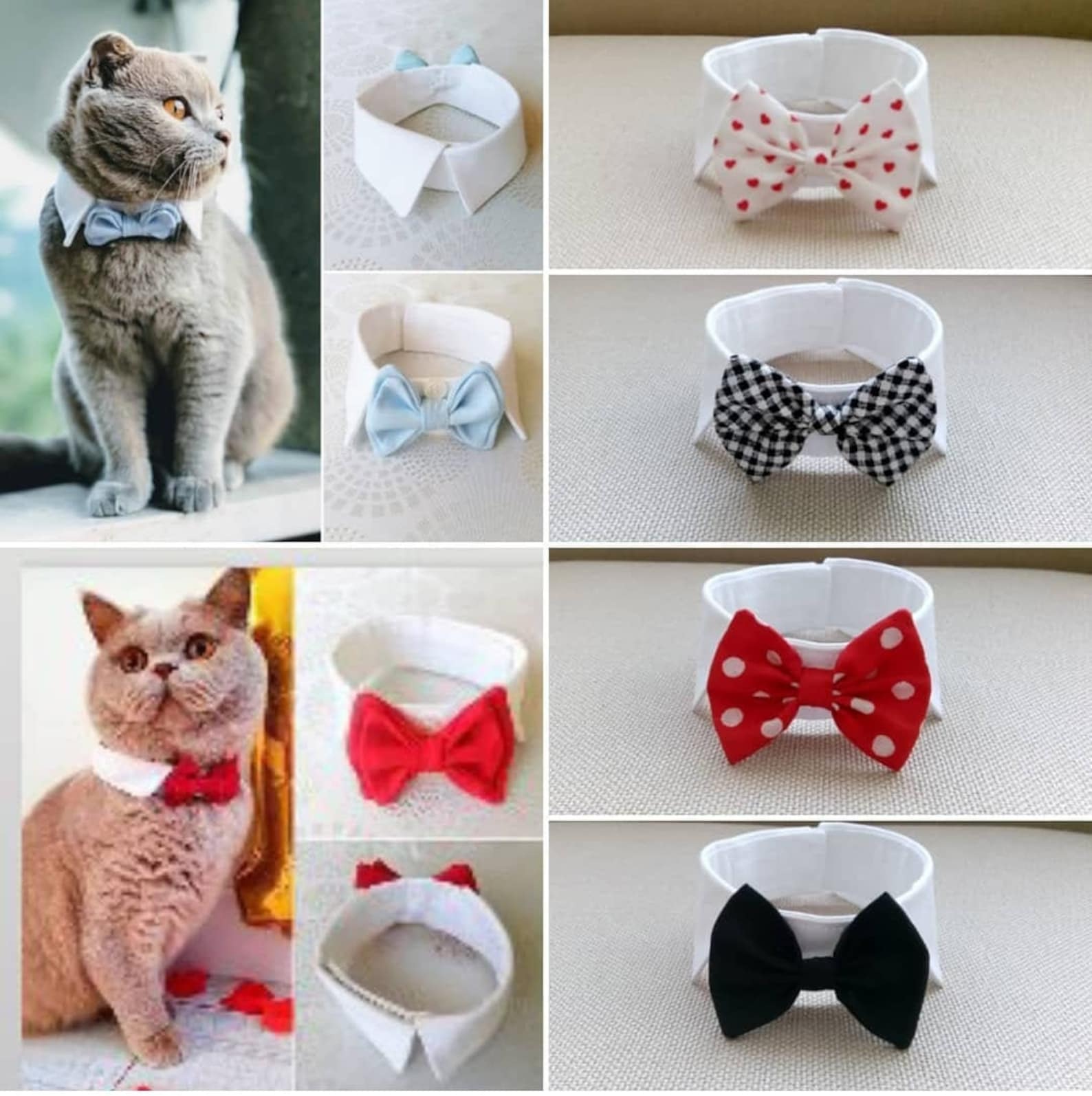 Cat collar cat bow tie Handmade Cat Collar Handmade Fabric Etsy