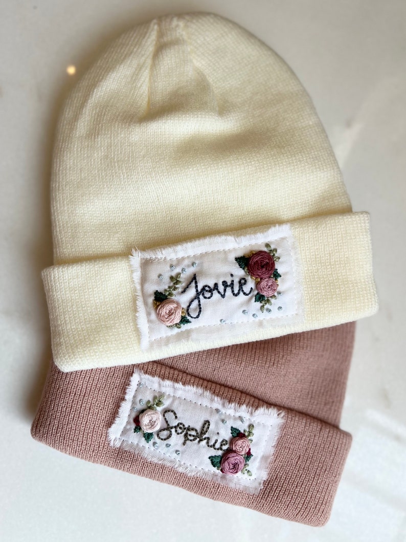 Custom Name Beanie, Name Gift For Kids, Personalozed Gift, Hand Embroidered Beanie, Children's Beanie, Personalized Hat, Custom Winter Hat image 5