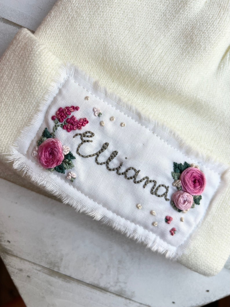 Custom Name Beanie, Name Gift For Kids, Personalozed Gift, Hand Embroidered Beanie, Children's Beanie, Personalized Hat, Custom Winter Hat image 6