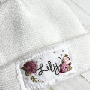 Custom Name Beanie, Name Gift For Kids, Personalozed Gift, Hand Embroidered Beanie, Children's Beanie, Personalized Hat, Custom Winter Hat image 2