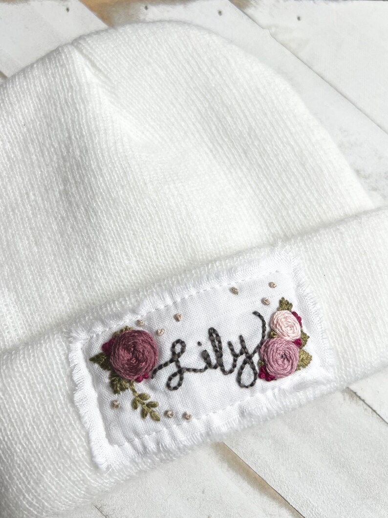 Custom Name Beanie, Name Gift For Kids, Personalozed Gift, Hand Embroidered Beanie, Children's Beanie, Personalized Hat, Custom Winter Hat image 2