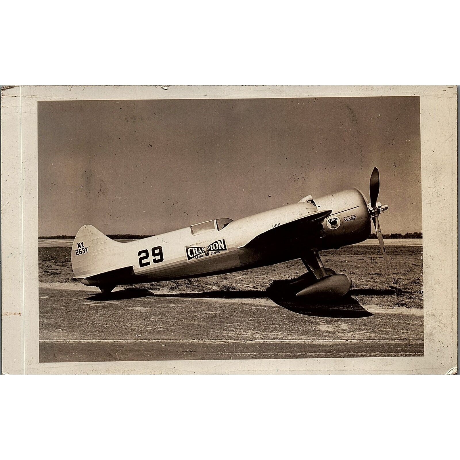 C1939 Lairdturner Rt14 Meteor Racing Airplane Champion Rppc Postcard