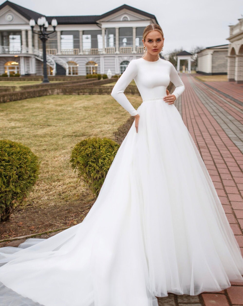 dove satin wedding dress
