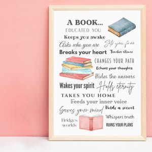 Pastel Book Lover Print: Reading Corner Wall Art (Digital Download