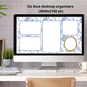 Sfondo Blue Story Desktop Organizer, sfondo Macbook con icone di cartelle, icone png