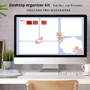 Romantic Desktop Organizer & Matching Screensavers, Mac desktop organizer wallpaper, folders icons for mac and windows, desktop organizer