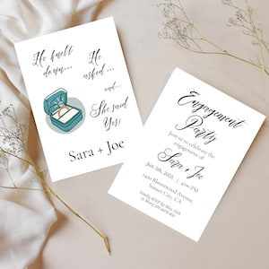 Modern Engagement Announcement & Party Invitation Template (Digital)