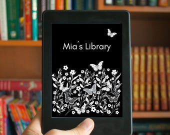 Personalized Kindle Lock Screen, Flowers & Butterflies (Digital Download)