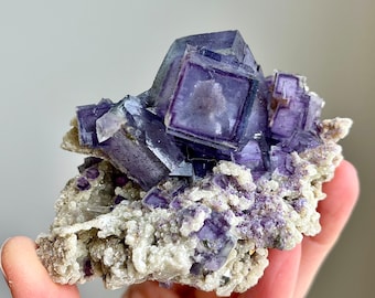 Fluorite zonée avec quartz et mica, Record Keeper