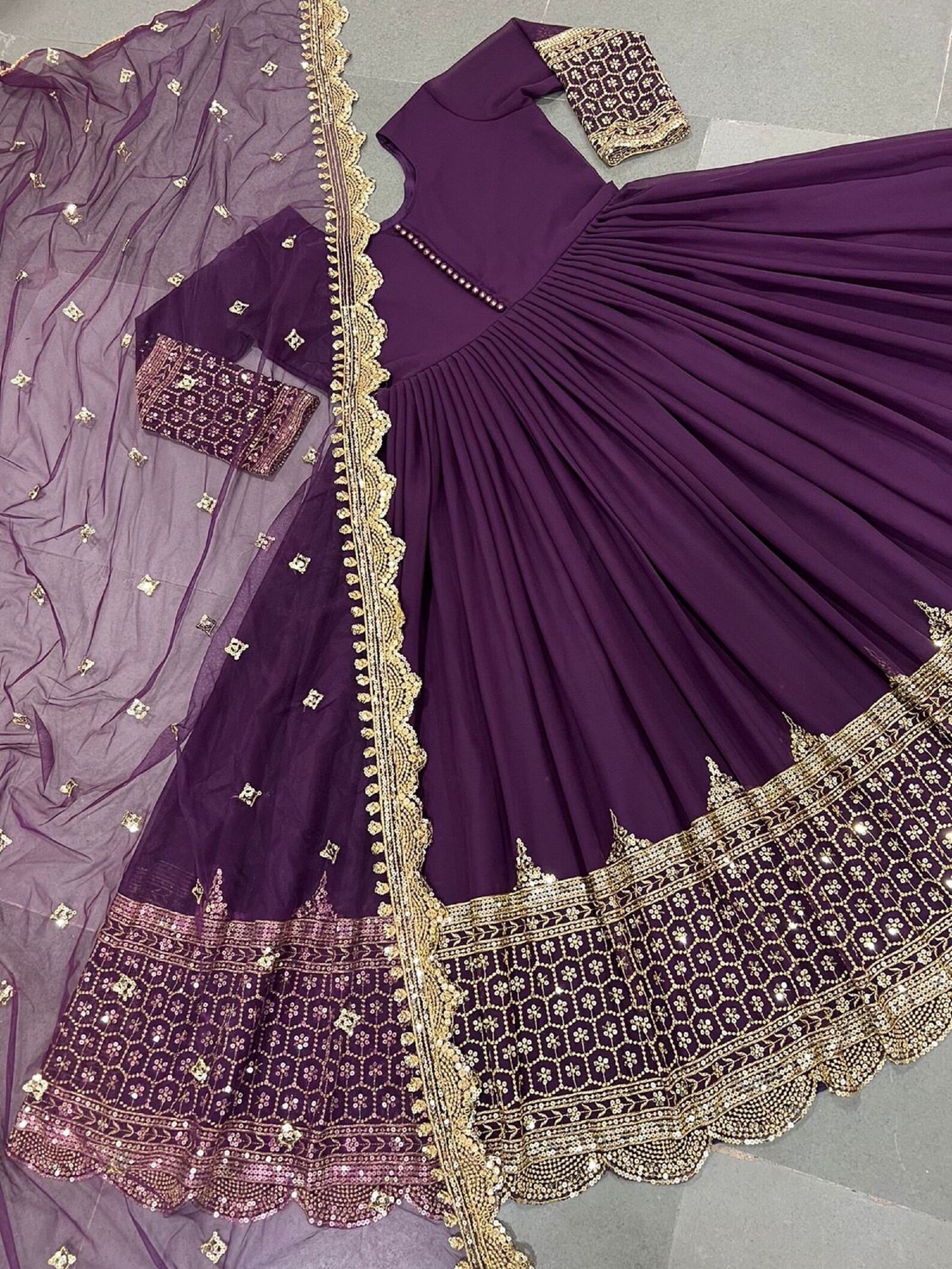 Anarkali Dresses Sequence Work Indian Dance Costume Dress - Etsy