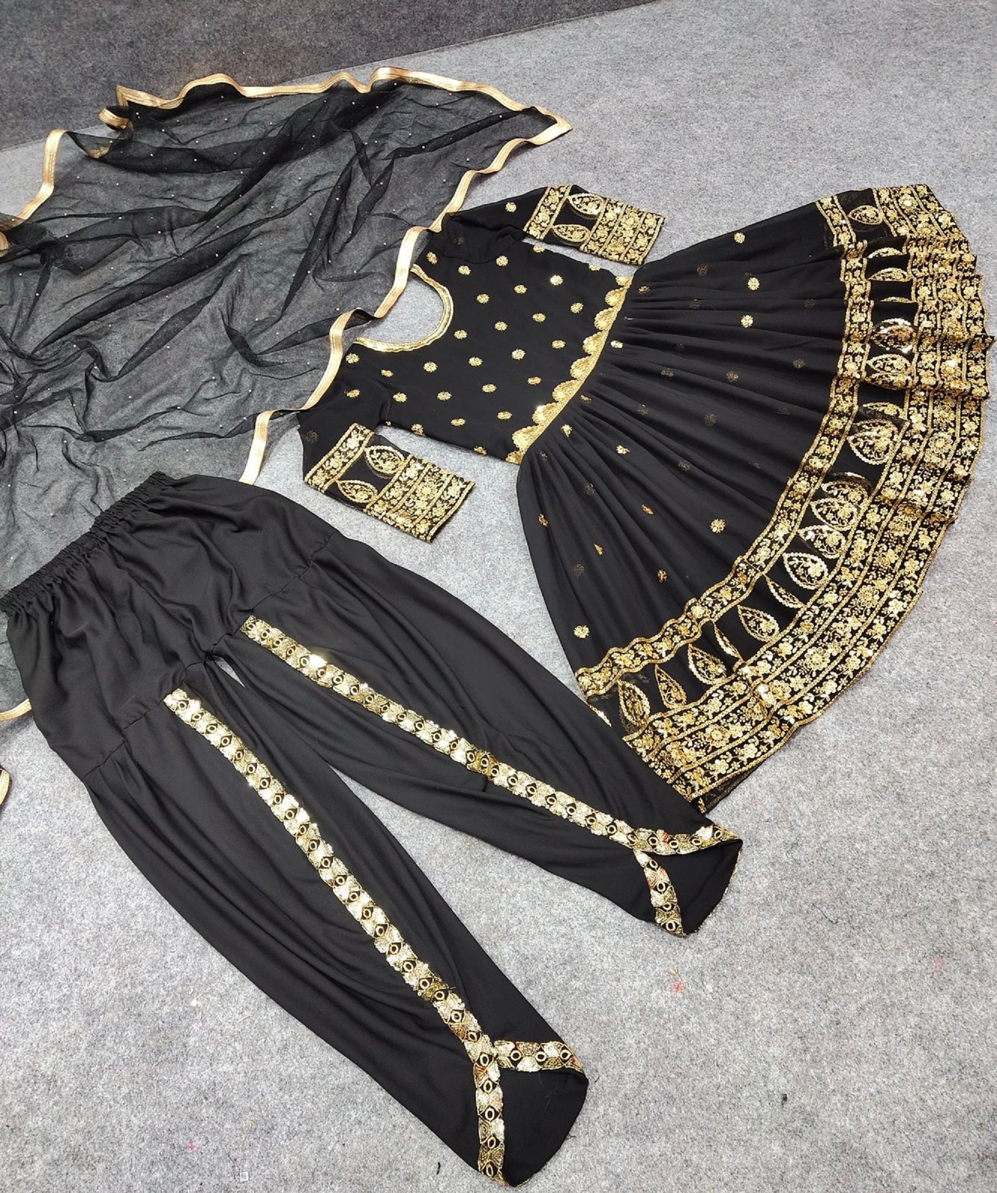 Dhoti Salwar Suits Black Kurti With 