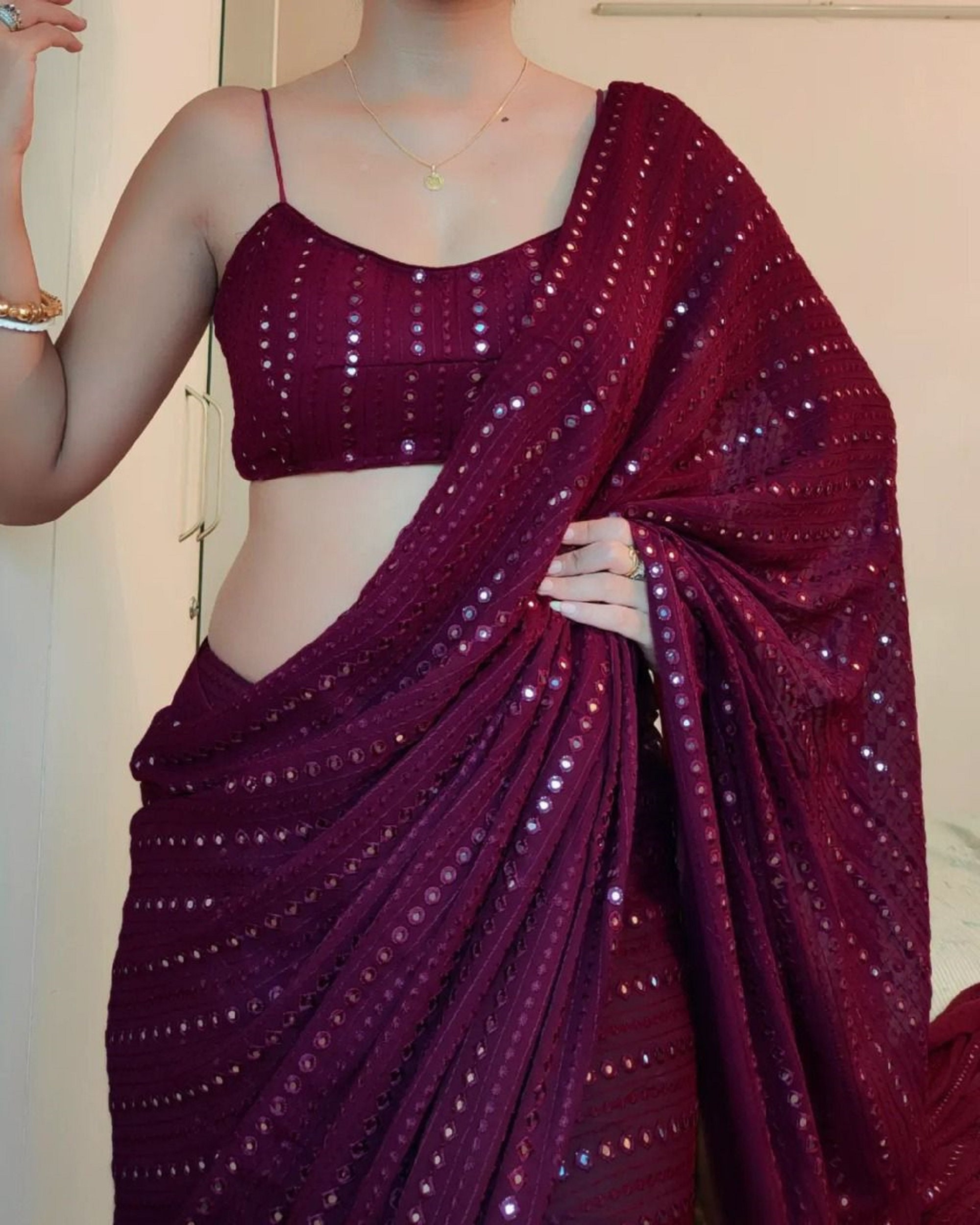 Bollywood Saree Indian Women Clothes Party Wear Saree Sequins Etsy