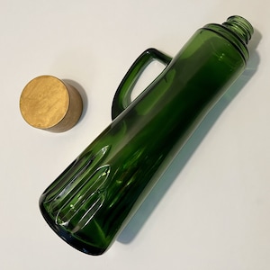 Chic emerald green travel water tumbler - portable water jug/canister with gold painted lid