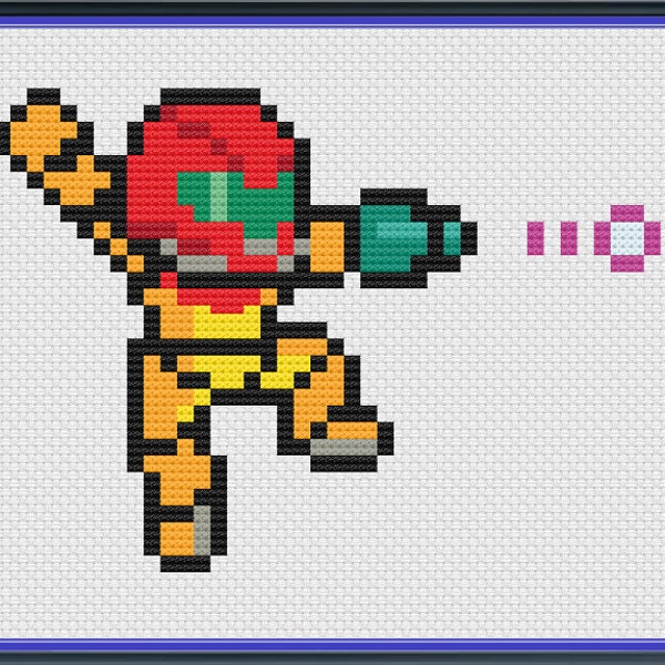 8-Bit Samus Cross Stitch Pattern