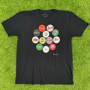 Stevenage FC Inspired Beer Label T-Shirt - Black