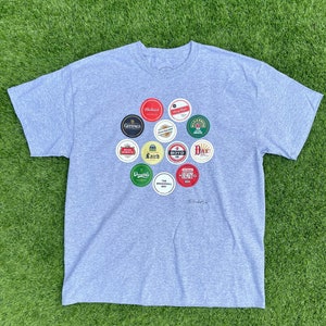 Stevenage FC Inspired Beer Label T-Shirt - Grey