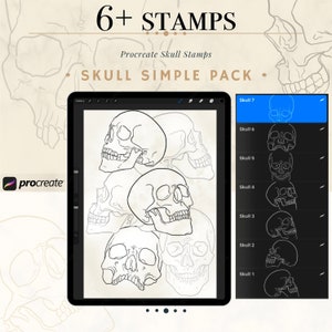 6+ SKULL SIMPLE Pack PROCREATE Stamp
