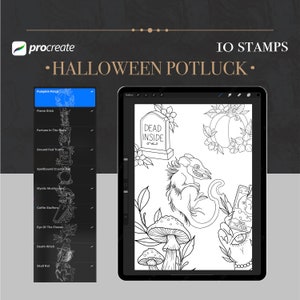 HALLOWEEN PROCREATE STEMPEL Kunst Schablone digitales Werkzeug
