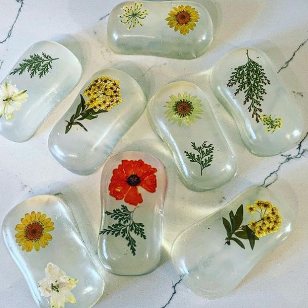 Glycerin Pressed Flower Soaps