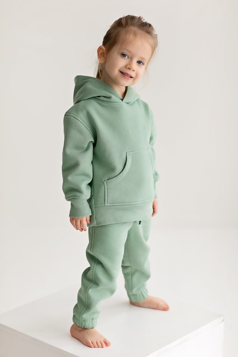 Kids Loungewear Kids Lounge Set Kids Hoodie and Sweatpants Kids Track Set Kids Jogger Set Gender Neutral Mommy and Me Set image 5