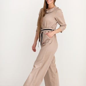 Wide Leg Jumpsuit, Boho Jumpsuit, Loose Jumpsuit, Palazzo Jumpsuit, Elegant Jumpsuit, Cocktail Jumpsuit, Cotton Jumpsuit image 7