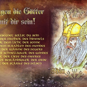 2 nordische Postkarten Karte Geburtstagskarte Wikinger Viking Runen Happy Birthday Odin