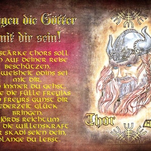 2 cartes postales nordiques carte anniversaire Viking Viking Runes Joyeux Anniversaire Thor