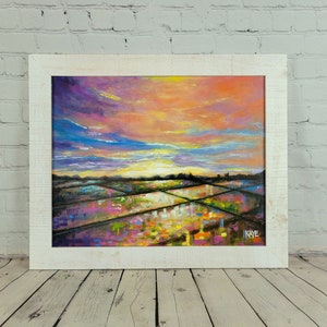 Original Landschaftsgemälde: Bulacan Farm Landschaft, 16"x20" Leinwand