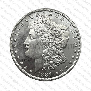 Pièce commémorative COPY d'un dollar en argent Morgan CC de 1881