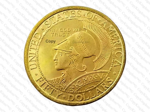 1915 50 Dollars Gold Panama–pacific Exposition A Rare & Sought