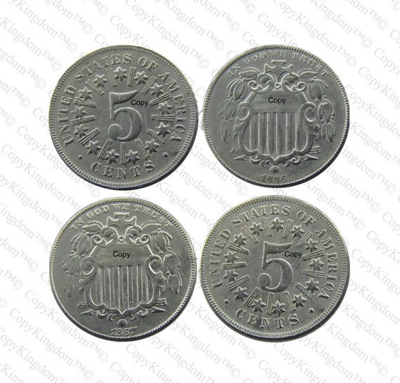 1866 to 1883 5 Cent Shield Nickel American Reproduction Coin - Etsy
