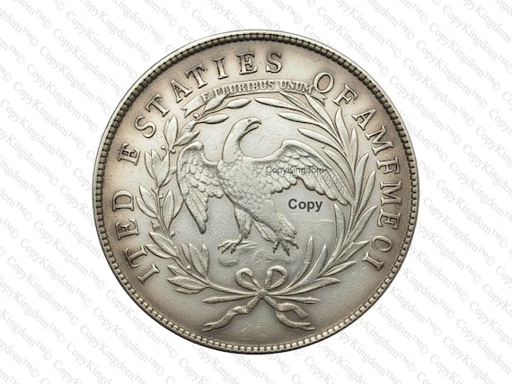 1795年 アメリカ合衆国 ドレープドバスト 銀貨  1795 Draped Bust One Dollar Reproduction Coin - Etsy