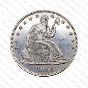 1866 S Seated Liberty Half Dollar Rare Key Date COPY coin
