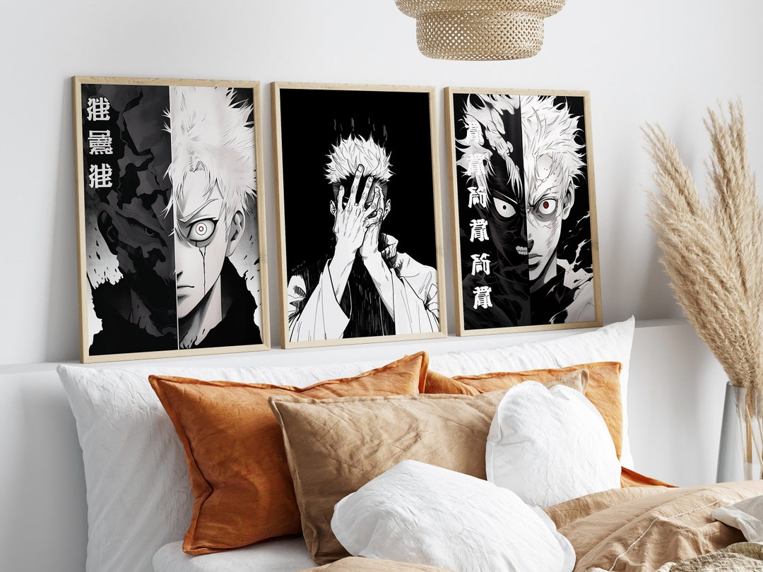 Jujutsu Kaisen Posters Set of 3, Anime Wall Print, 3 Piece Set Manga ...