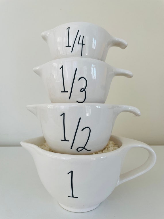 Rae Dunn Measuring Cups With Handle, Farmhouse Kitchen, Rae Dunn Authentic  Tea Measuring Cups 