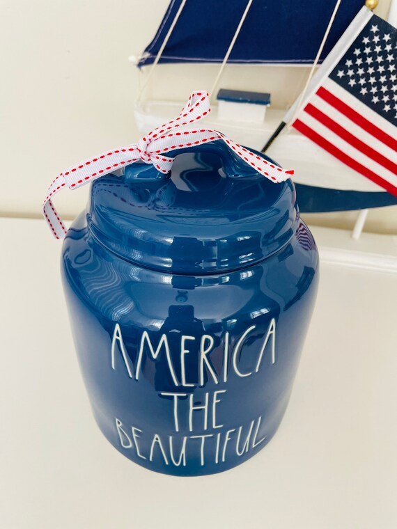 Rae Dunn AMERICA THE BEAUTIFUL Canister 4th of July Decor - Etsy