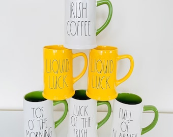 Taza de cerámica del Día de San Patricio: Café irlandés, la suerte de los irlandeses