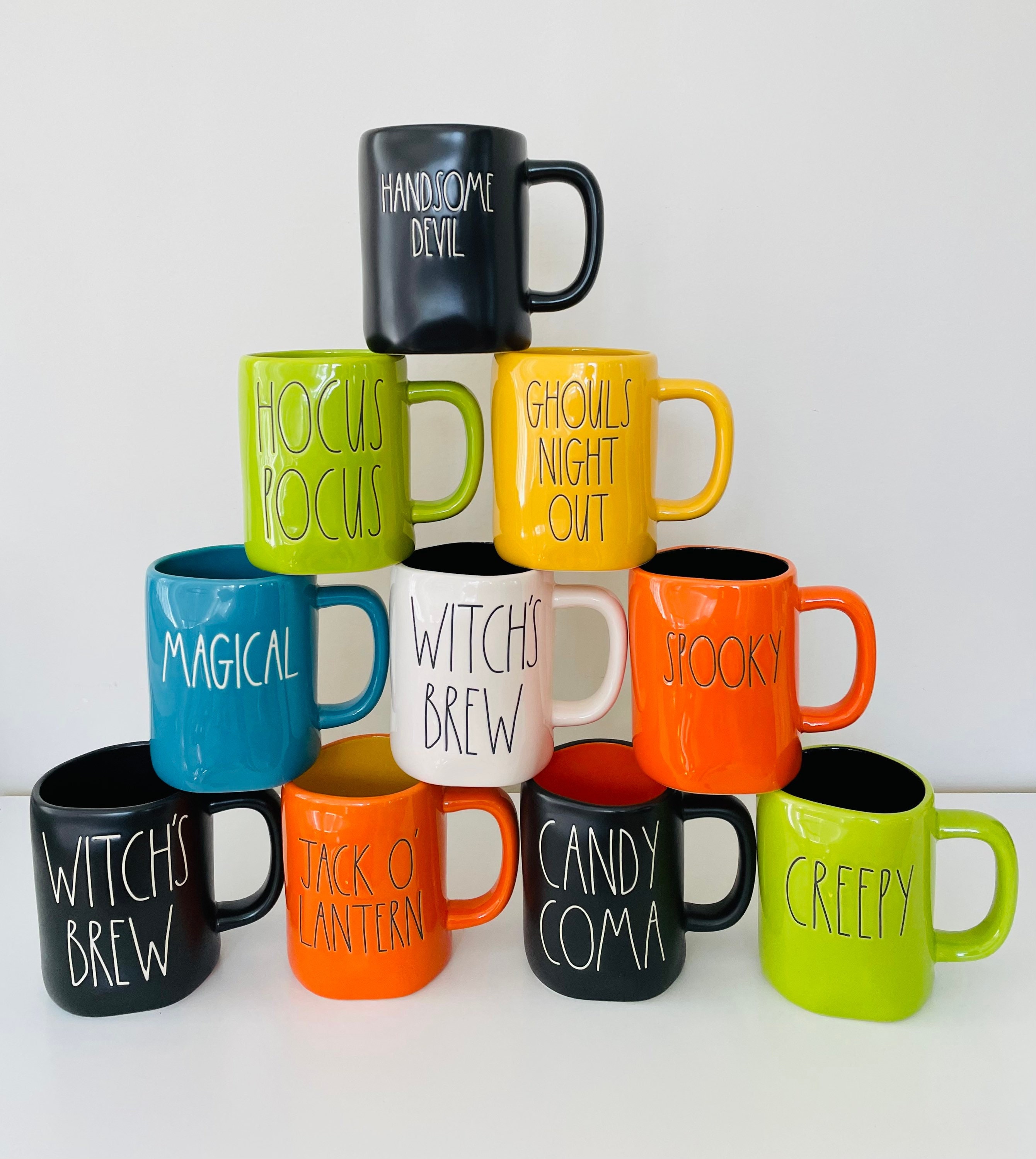 Rae Dunn HALLOWEEN Mugs Spooky Mug Jack O Lantern Mug Creepy Candy Coma Halloween decor