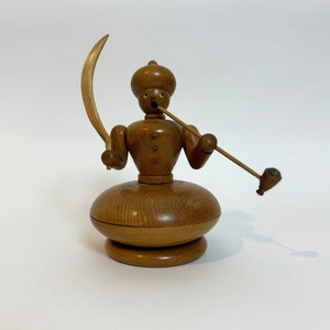 Vintage retro Erzgebirge Incense smoker man German Christmas hand painted decoration #6