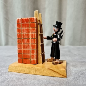 Vintage rare collectible retro Erzgebirge Incense smoker man German Christmas hand painted decoration #213