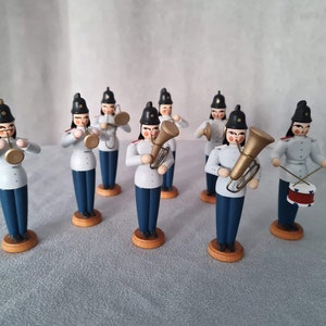 Vintage Erzgebirge Wooden set miniature 8 musicians Christmas hand painted decoration #169