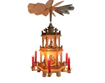 ドイツ エルツ山脈地方工芸品 木製 クリスマスピラミッド　ヴィンテージ il_340x270.6424323079_ntm3.jpg