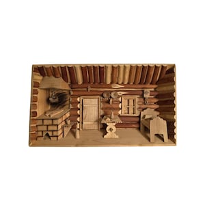Vintage German Erzgebirge 3D Wood Diorama Shadowbox: Retro GDR Art
