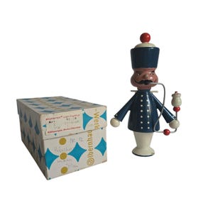 Vintage retro Erzgebirge Expertic Incense smoker man Sailor German Christmas hand painted decoration #34